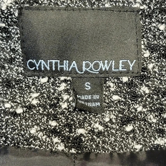 CYNTHIA ROWLEY Women's Regular Marbled Ruffle Sweater Cardigan Size Small Black - Picture 11 of 14